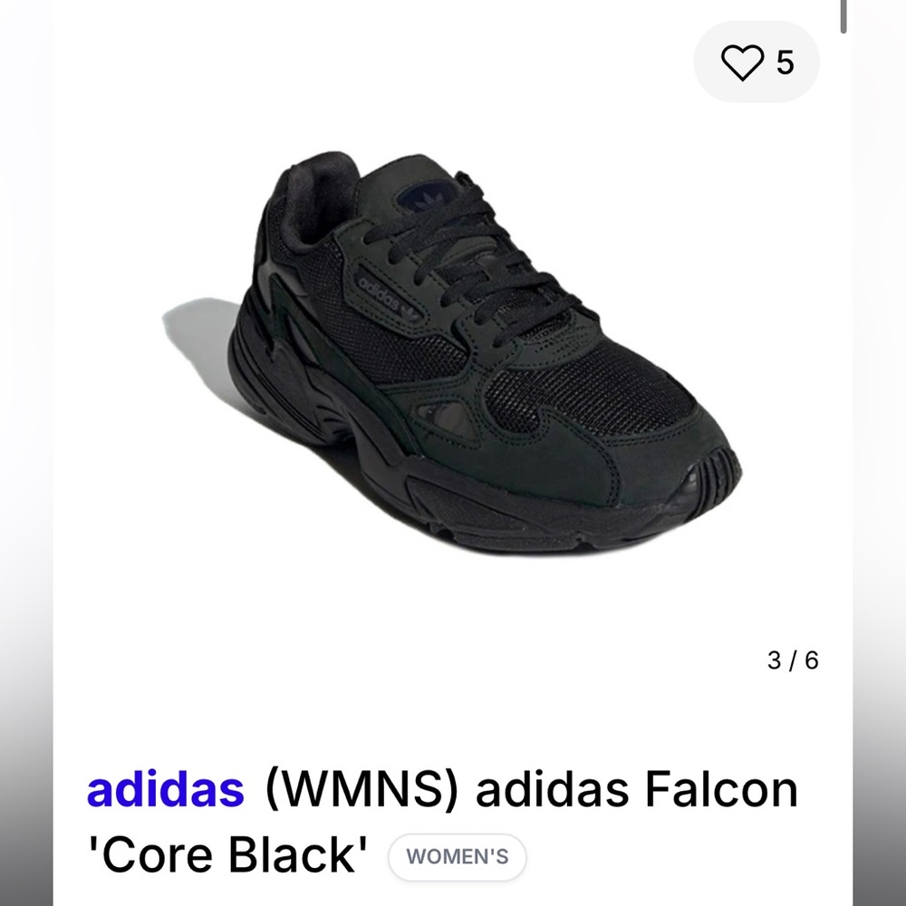 adidas FALCON black/hunter green SIZE 7 •SOLD OUT•